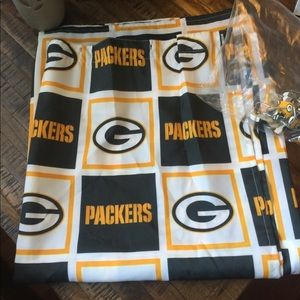 Green Bay Packers shower curtain and hooks